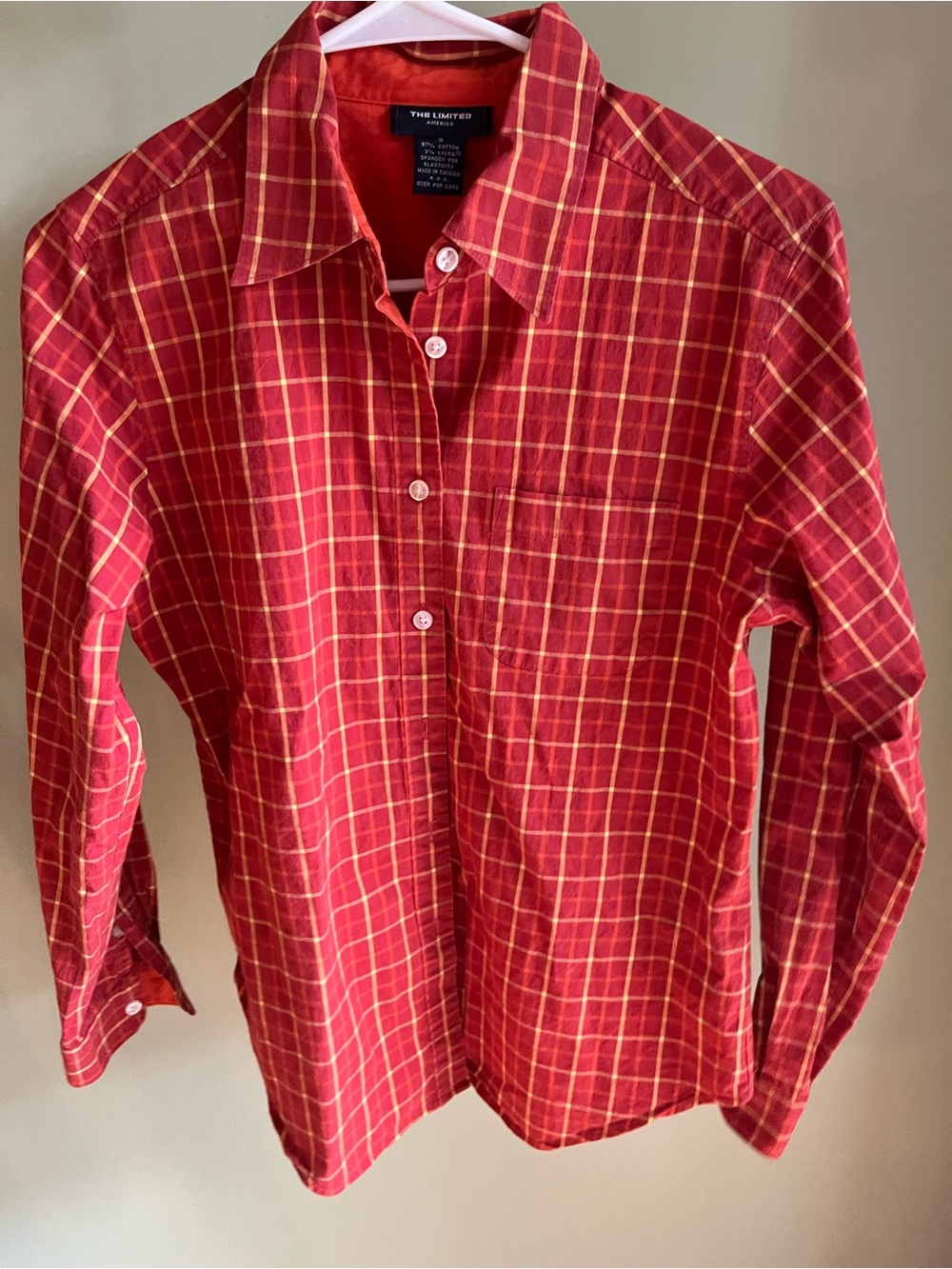 The Limited Red Plaid Button-Down